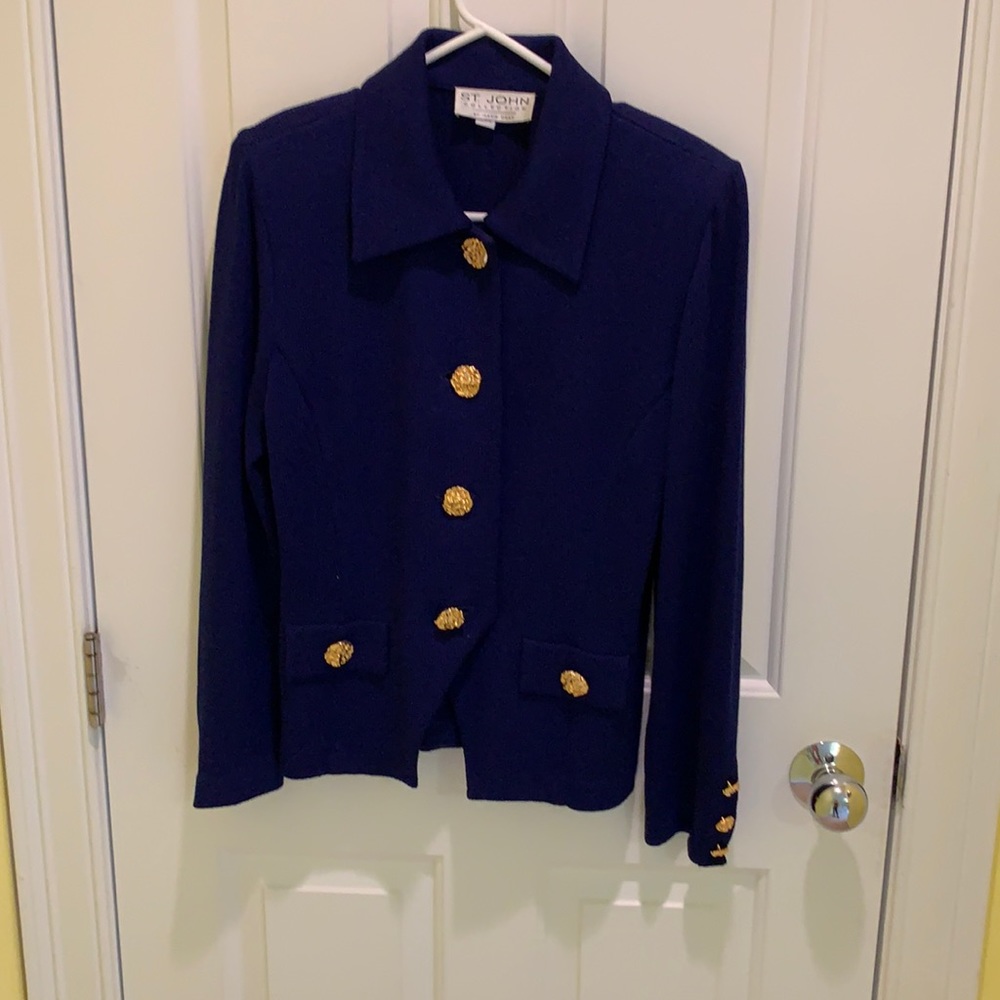 Vintage St. John Royal Blue Knit Blazer